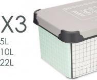 Immagine prodotto Kipit set 3 pezzi scatole di plastica per la casa (37 l)