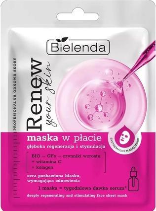 Image du produit Bielenda Renew Your Skin Deeply Regenerating & Stimulating Face Sheet Mask (Renouvelez votre peau en