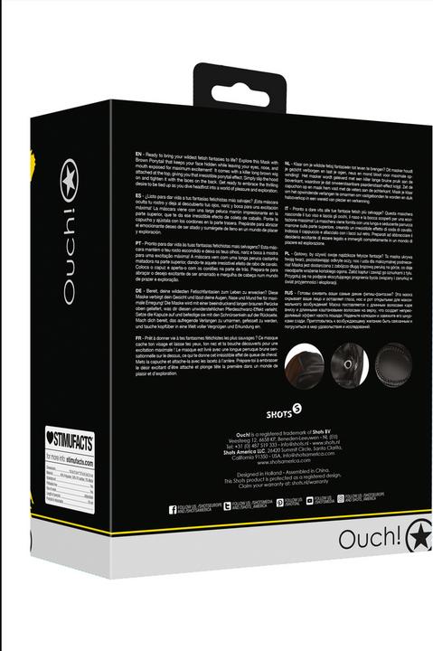 Productafbeelding Ouch! Masker met bruine paardenstaart