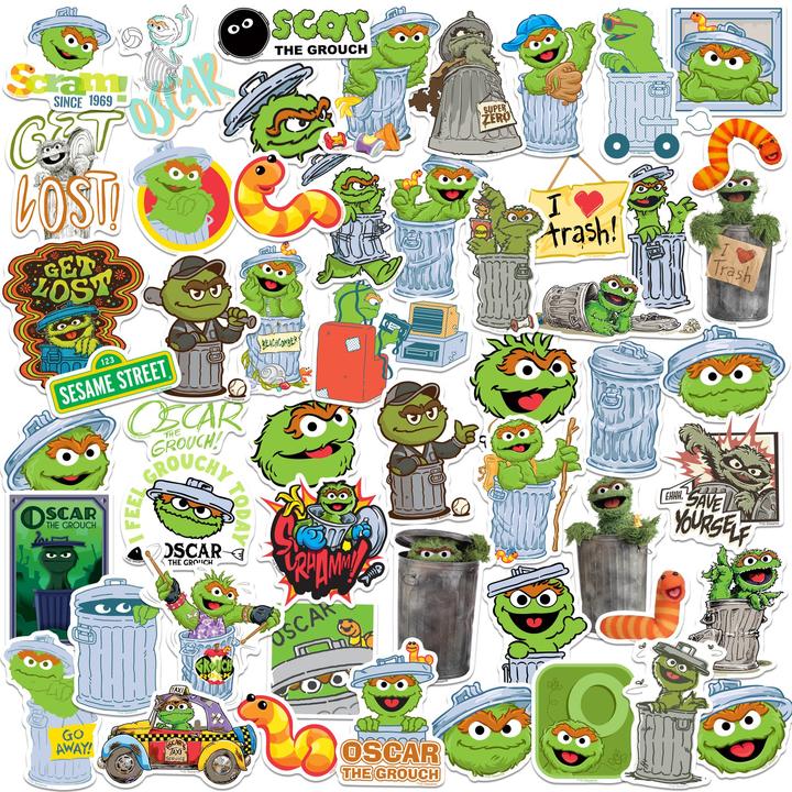 Actual product image Deluxe Oscar The Grouch Stickers (Pack of 50)