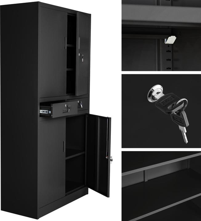 Produktbild tectake Aktenschrank (80 x 40 x 180 cm)