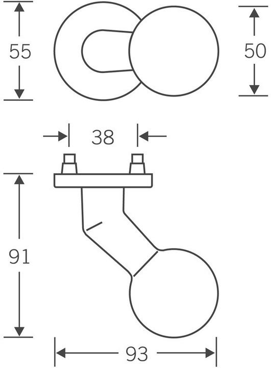 Actual product image FSB Door knob 23 08246 03400 ASL/AGL fixed on rosette, satin stainless steel (Door handle)