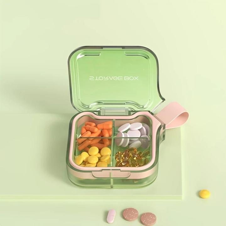 Immagine prodotto Stride Medibox mit 4 Fächern, grün-rosa