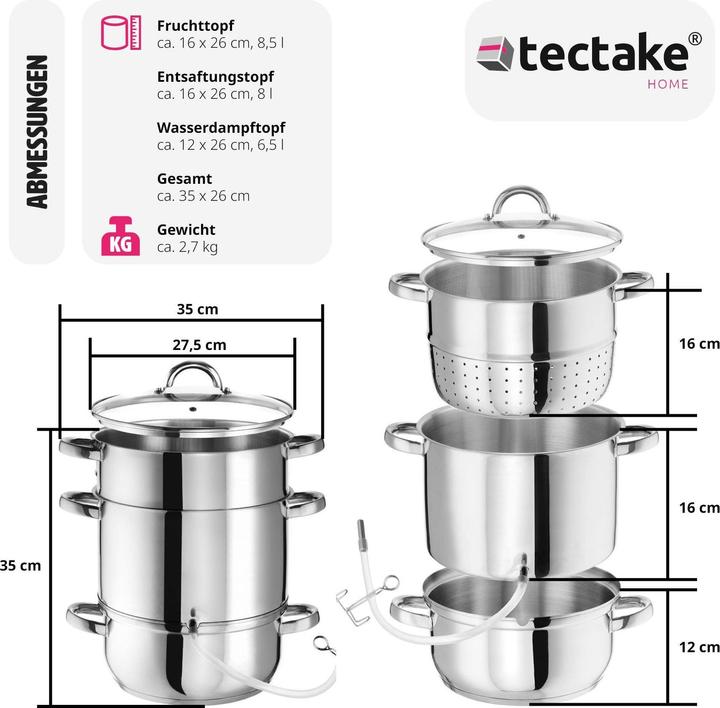 Image du produit tectake Extracteur de jus à vapeur