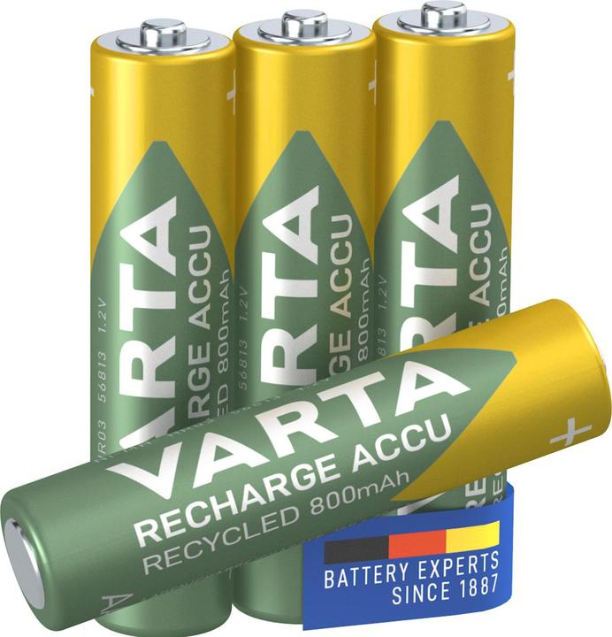 Actual product image Varta Recharge Accu Recycled (4 pcs., AAA, 800 mAh)