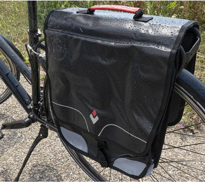 Actual product image P2R waterproof double rigid bicycle rear bag with velcro fastening on luggage rack hapo-g (32 l, Luggage carrier bag)