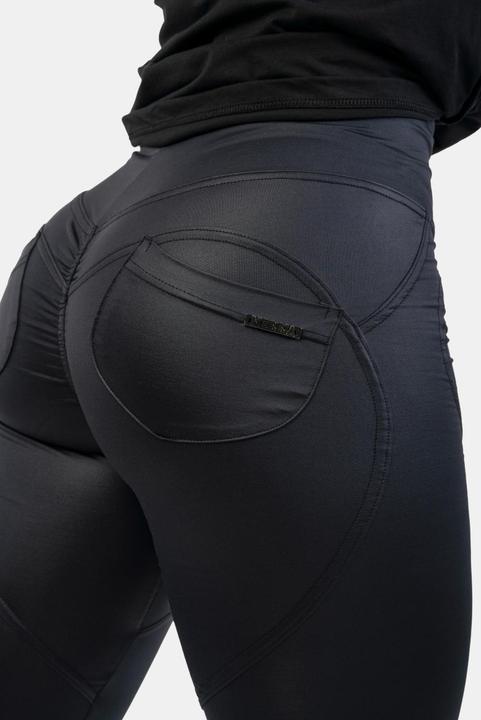 Image du produit Nebbia High Waist Glossy Look Bubble Butt Pants 586 volcanic black (XS)