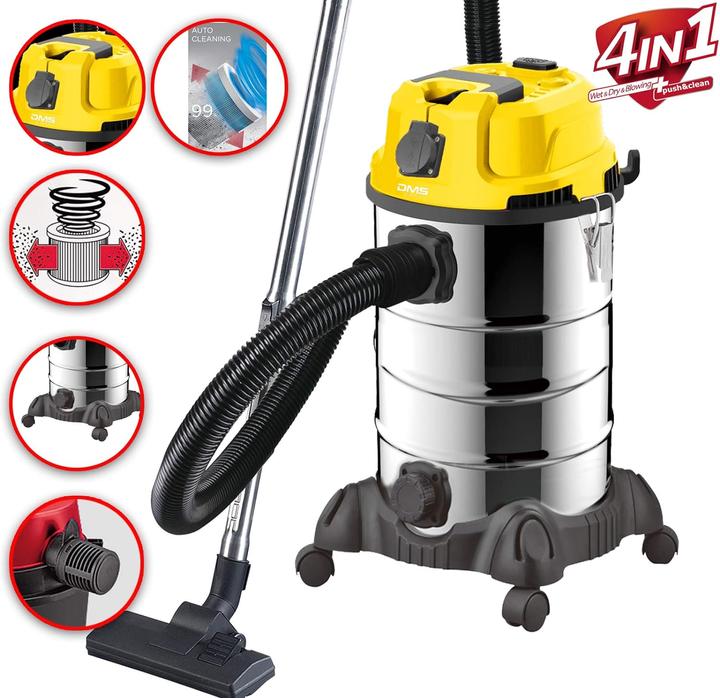 Image du produit DMS Aspirateur industriel de 2300 watts Jaune (Aspirateur eau et poussière)