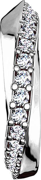 Produktbild Star Piercing Micro Piercing Ring silber Halbkreis mit Kristallen verdreht (Messing, Chirurgenstahl 316L)