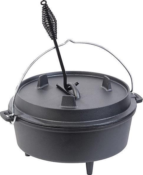 Image du produit Rosenstein & Söhne Dutch Oven en fonte avec pieds, couvercle et poêle 2en1, 6 l