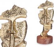 Actual product image Giftdecor gold silent metal figure with wooden stand