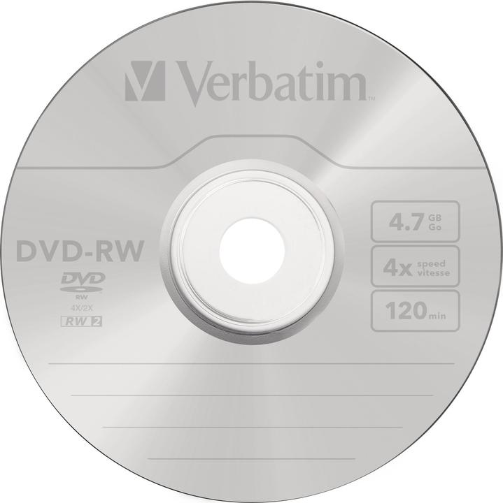 Immagine prodotto Verbatim DVD-RW, 4x, 4,7GB, confezione da 5 (5 x)