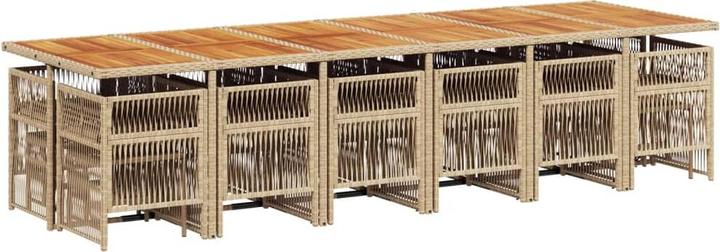 Actual product image VidaXL 17-pcs. Garden Dining Set With Cushions Black Poly Rattan (330 cm)
