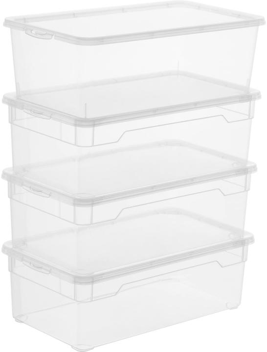 Produktbild Rotho 4er Set Box Lady Shoe CLEAR (33 x 19 x 11 cm, 5 l)