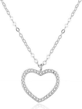 Beneto Beautiful silver necklace with heart AGS886 / 47 (L)