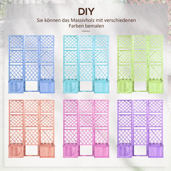 Produktbild Outsunny Paravent mit Blumenkasten