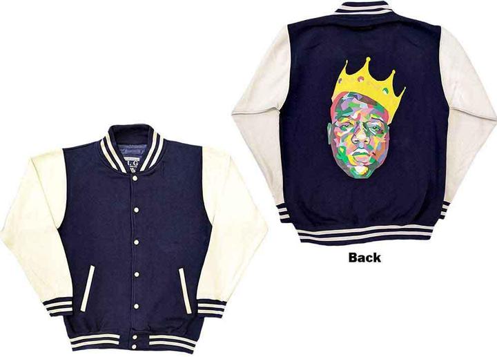 Biggie Smalls Crown Back Print Varsity-Jacket