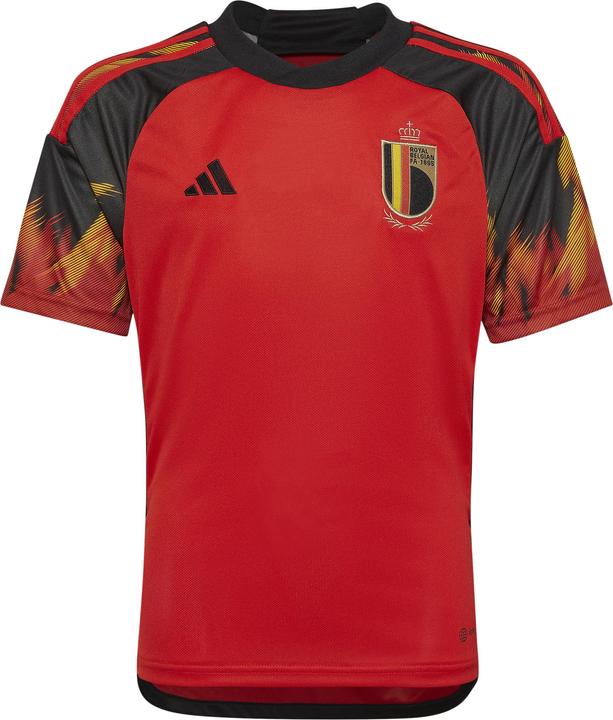 adidas Belgien, Jungen Trikot, Saison 2022/23 Offizielle Heimtrikot, red/black, 1314 (164)