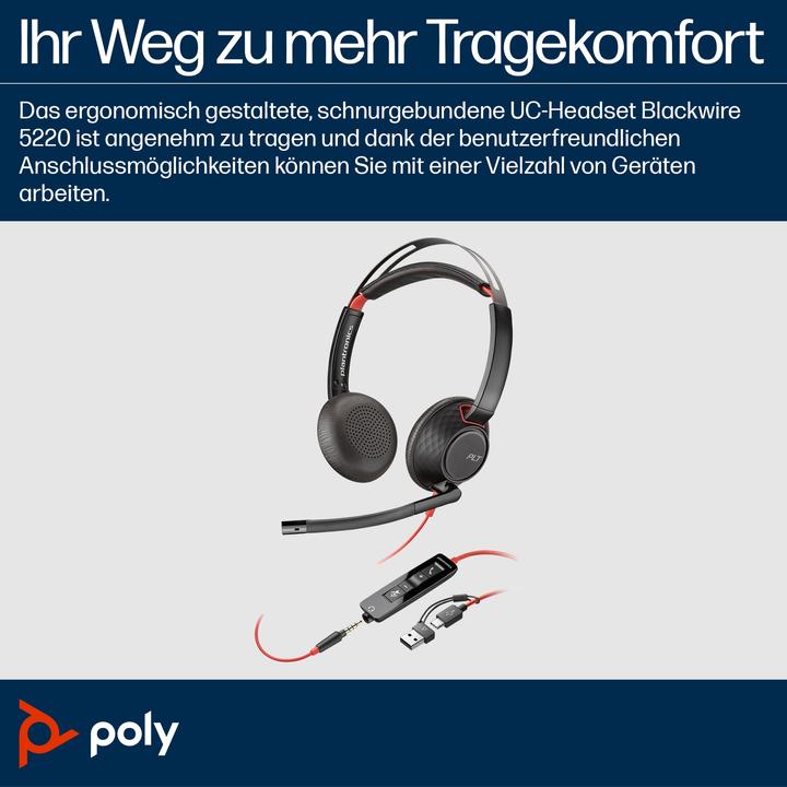Actual product image Poly Blackwire C5220 (Cable, USB-A)