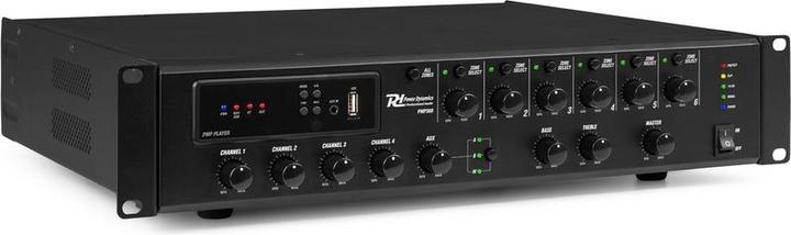Power Dynamics PMP360 6 Zone Amplifier - Perfekt für Rundfunkanlagen - mit Bluetooth - 360W