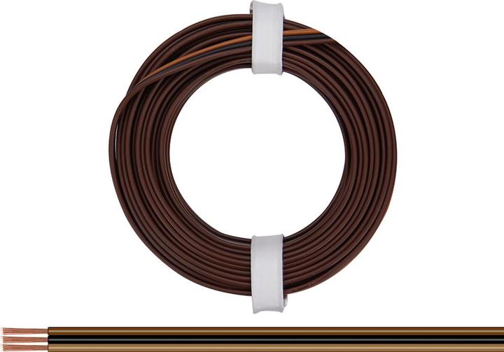 Actual product image Donau Electronics 325-818 Stranded wire 3 x 0.25 mm² Dark brown, black, light brown 5 m (5 m)