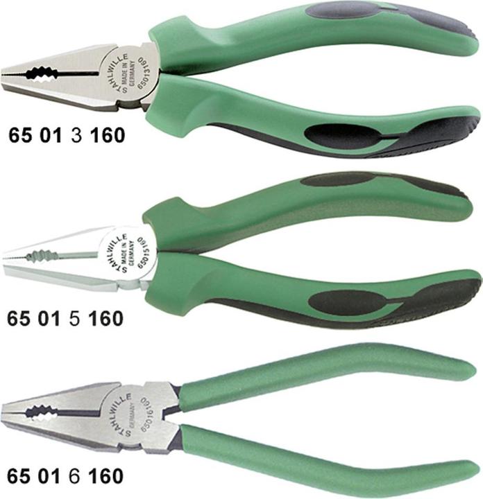 Produktbild Stahlwille 6501 Kombinationszangen 180 mm, poliert, Weichzonengriffe (180 mm)