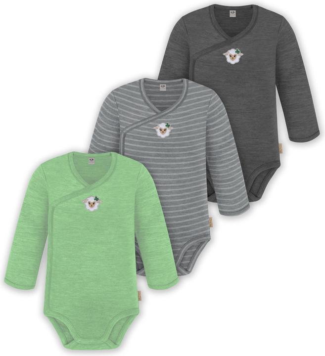 Immagine prodotto Normani Confezione da 3 pezzi di body a maniche lunghe in merino per bambino e bambina - 9355 (68)