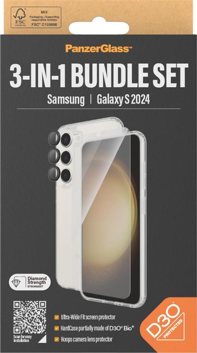 Produktbild PanzerGlass Bundle Ultra Wide FIt Glass + Case + Lens (1 Stück, Samsung Galaxy S24)