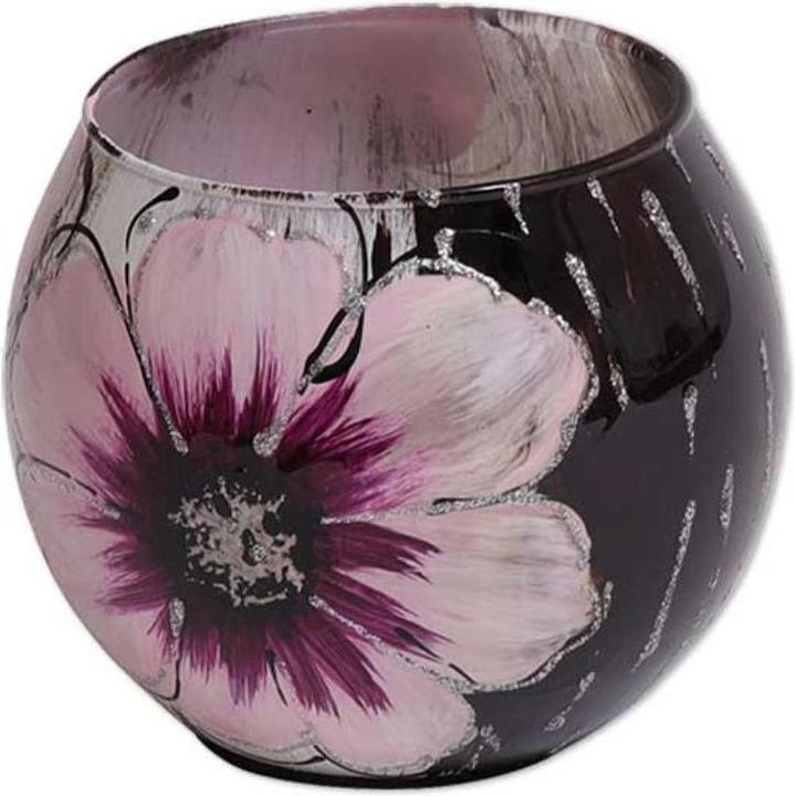 Image du produit Seyko Geschenke 550387 - Porte-bougie à chauffe-plat en verre "Fleur", 9cm