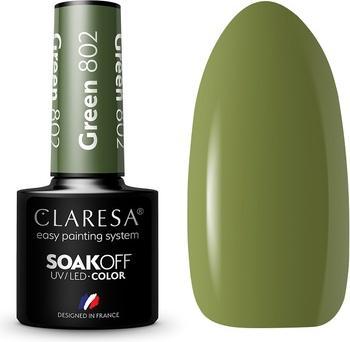Claresa Soak Off Uv/Led Green Gel Polish 802 5G (Green, UV gel varnish)