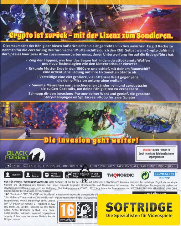 Image du produit THQ Destroy All Humans 2 : Reproduit (PS5, DE)