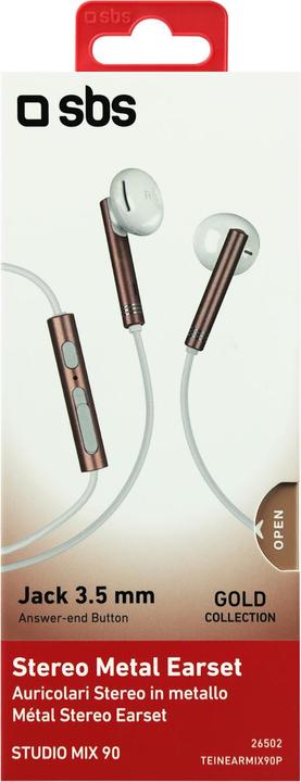 Actual product image SBS Metal earphones Gold Collection (Cable)