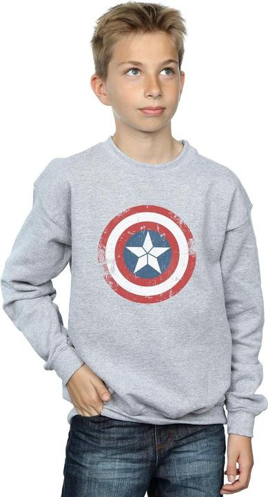 Actual product image Boys Captain America Civil War Distressed Shield Sweatshirt (152, 158)
