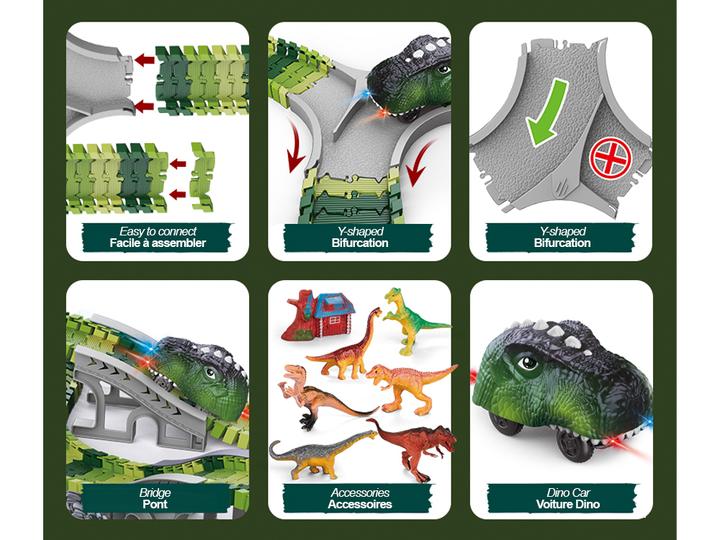 Produktbild VR Shinecon Rennstrecke Elektroauto Jurassic Univers, modular, 237 Stück