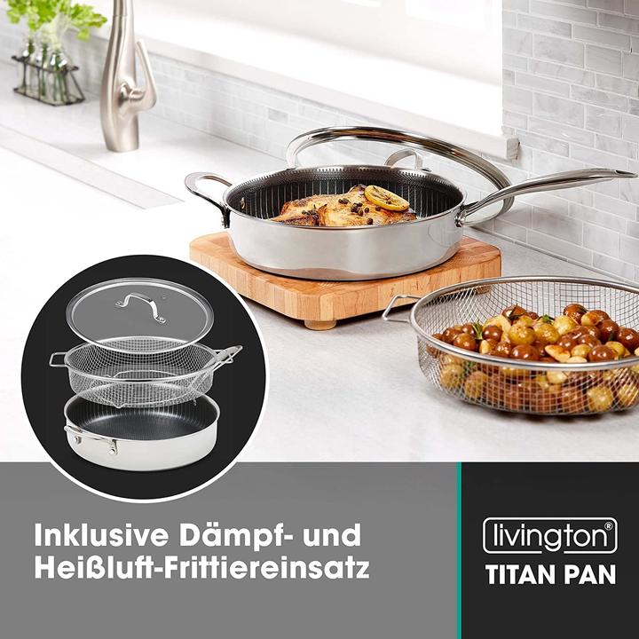 Produktbild Livington Titan Pan (26.50 cm, Bratpfanne, Edelstahl, Aluminium)