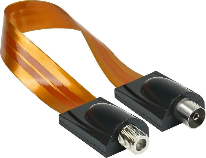 Produktbild Good Connections SAT/TV Fensterdurchführung High-Quality, F-Buchse an IEC-/Koax-Buchse, Gesamtlänge 26,3cm, flexible (Fensterdurchführung)