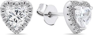 Produktbild Brilio Silver - Romantic silver earrings with zircons Hearts EA574W