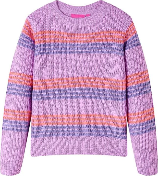 Image du produit VidaXL Pull à rayures pour enfants Tricoté Violet et Rose (92)