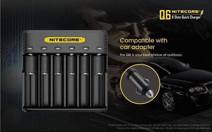 Produktbild Nitecore Q6 6-Schacht-Ladegerät (1 Stk., 14500, 16340, 18650, 26650, Akku)
