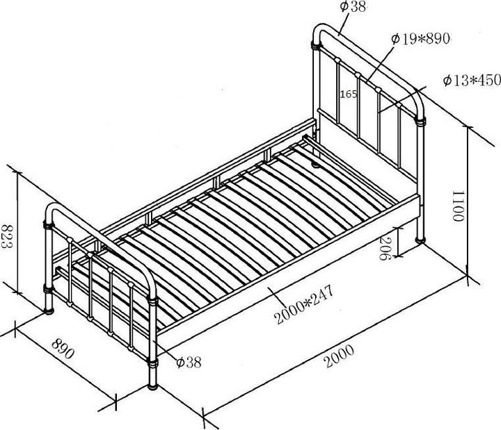 Image du produit Vipack Lit métallique New York (90 x 200 cm)