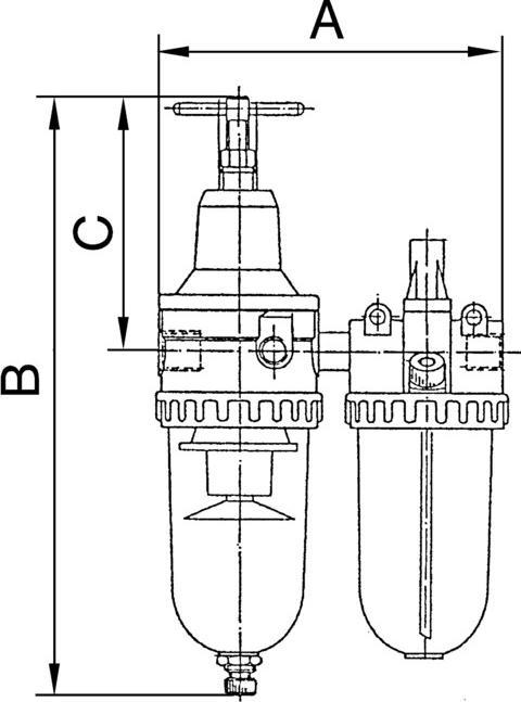 Immagine prodotto Riegler Unità di manutenzione filettatura standard G 1/2 ″ semiautomatica BG III 2 pezzi 2100 l/min