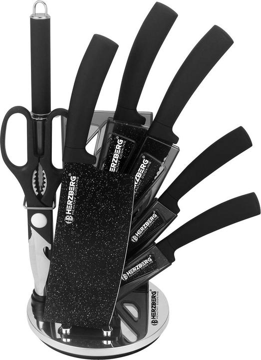 Produktbild JTI Messerset mit Ständer, 8-teilig - Schwarzer Marmor