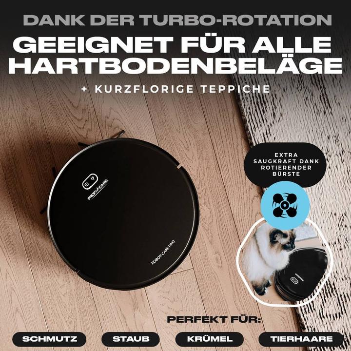 Actual product image Profi-Care PC-BSR 3108 Robot Vacuum and Mop Black Remote-controlled (Vacuum mopping robot)