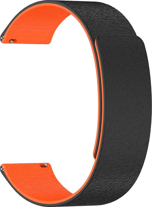 Techsuit - Watchband 18mm (W074) - Huawei Watch GT 4 41mm - Black / Orange (Silicone)