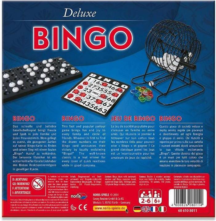 Actual product image Noris Deluxe Bingo (German, French, Italian, English)