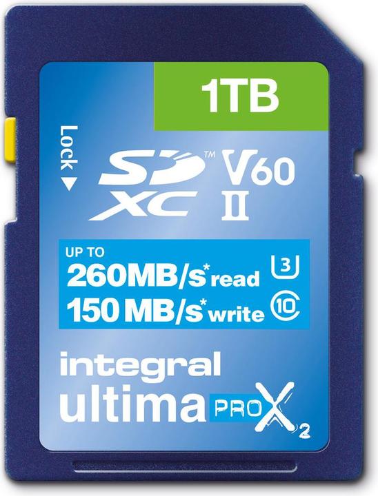 Immagine prodotto Scheda SDXC 1TB Classe 10 UHS-II V 60 R260/W150 MB/s (Novità) (1000 GB, SD, U3, UHS-II)