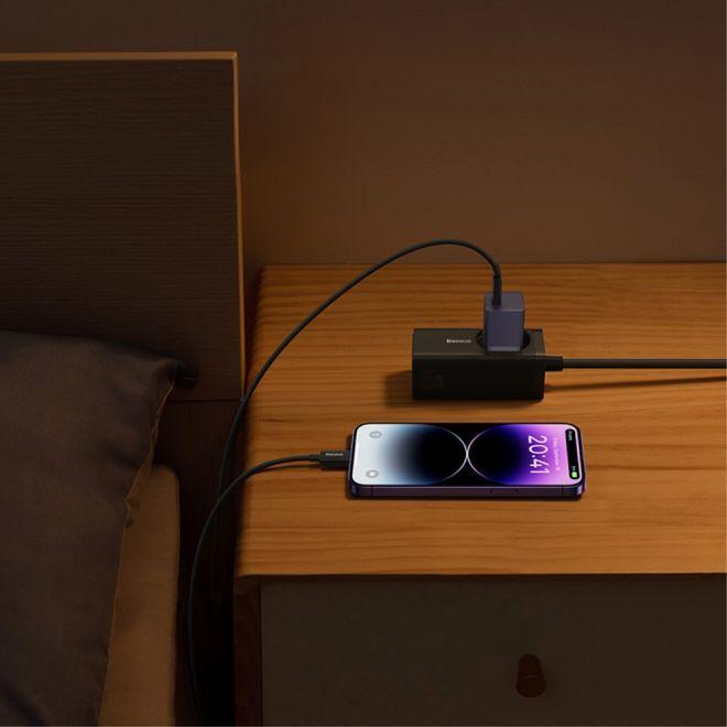 Actual product image Baseus Mini wall charger GaN5 30W (purple) (30 W)