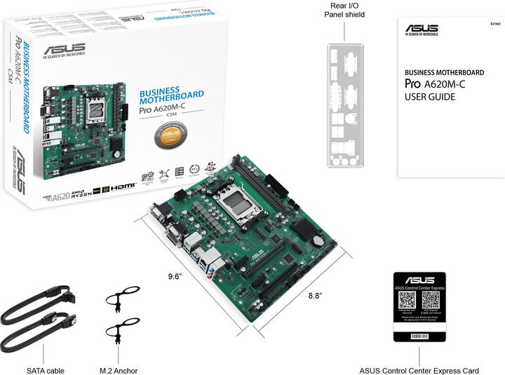 Immagine prodotto ASUS PRO A620M-C-CSM (AM5, AMD A620, mATX)