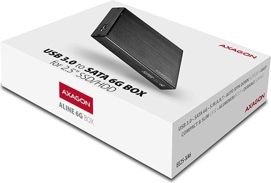 Actual product image Axagon EE25-XA6 - HDD / SSD Enclosure - 2.5 Inch - SATA - Serial ATA II - Serial ATA III (2.5")