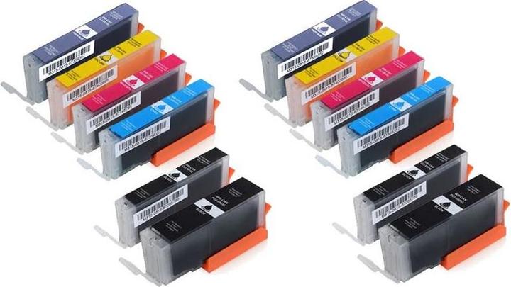Image du produit Hermex Compatible Canon Pixma TS8250 cartouches d'encre de remplacement (M, Y, CF, C, PC, PM)